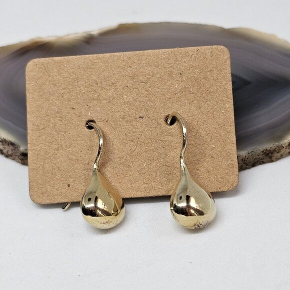 925 Sterling Silver Vermeil - Gold Plated Teardrop Drop Earrings - Picture 2 of 9